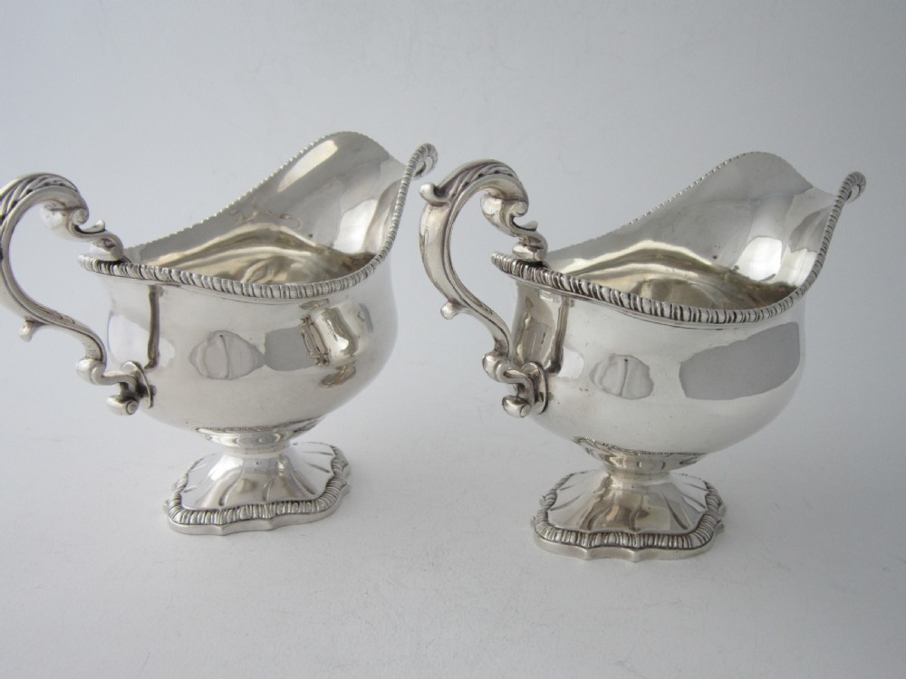 Antique George III Sterling Silver Sauce Boats - 1768 View IV