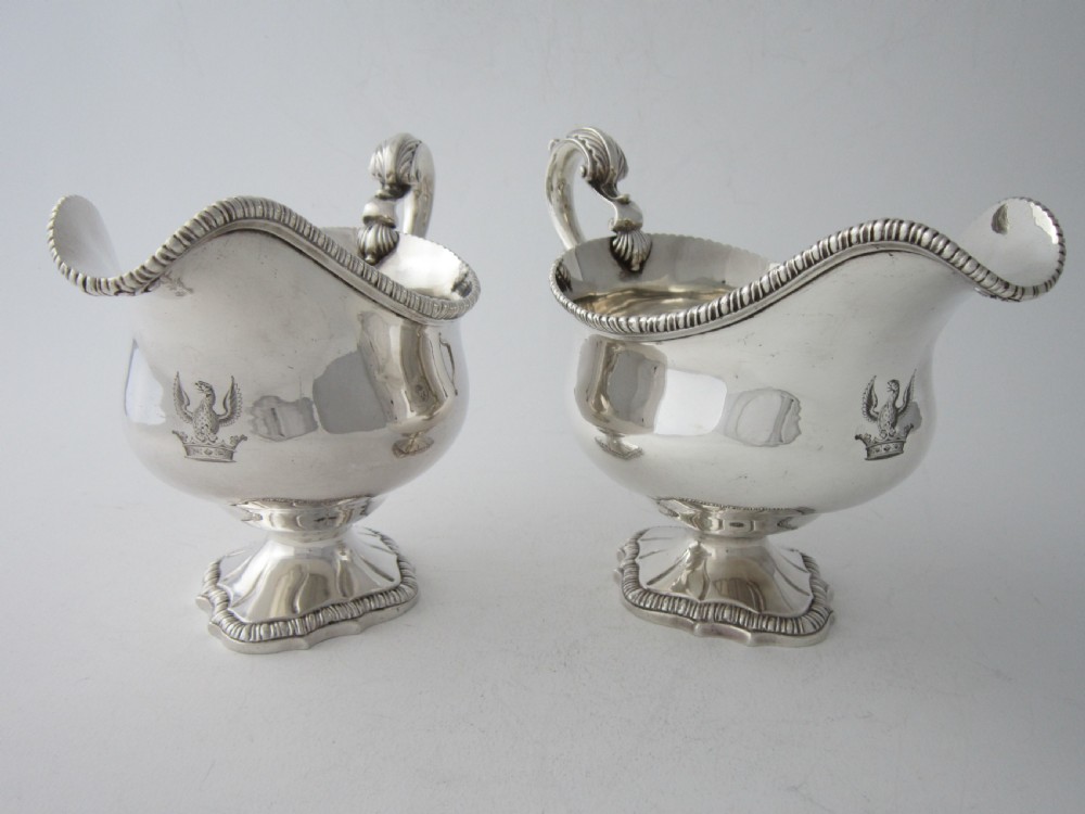 Antique George III Sterling Silver Sauce Boats - 1768 View V