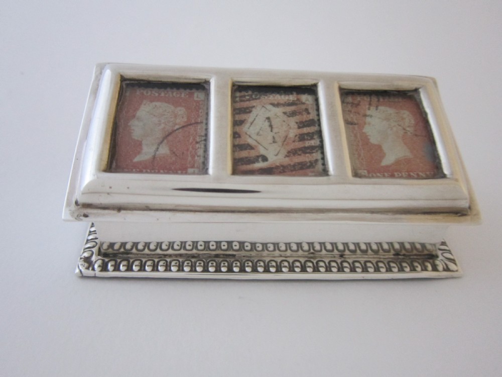 Chester antique Edwardian Sterling Silver Stamp Box - 1901