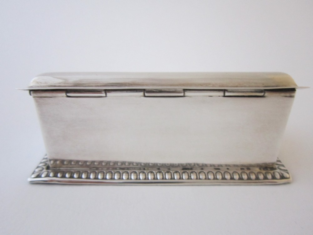 Chester antique Edwardian Sterling Silver Stamp Box - 1901 View III