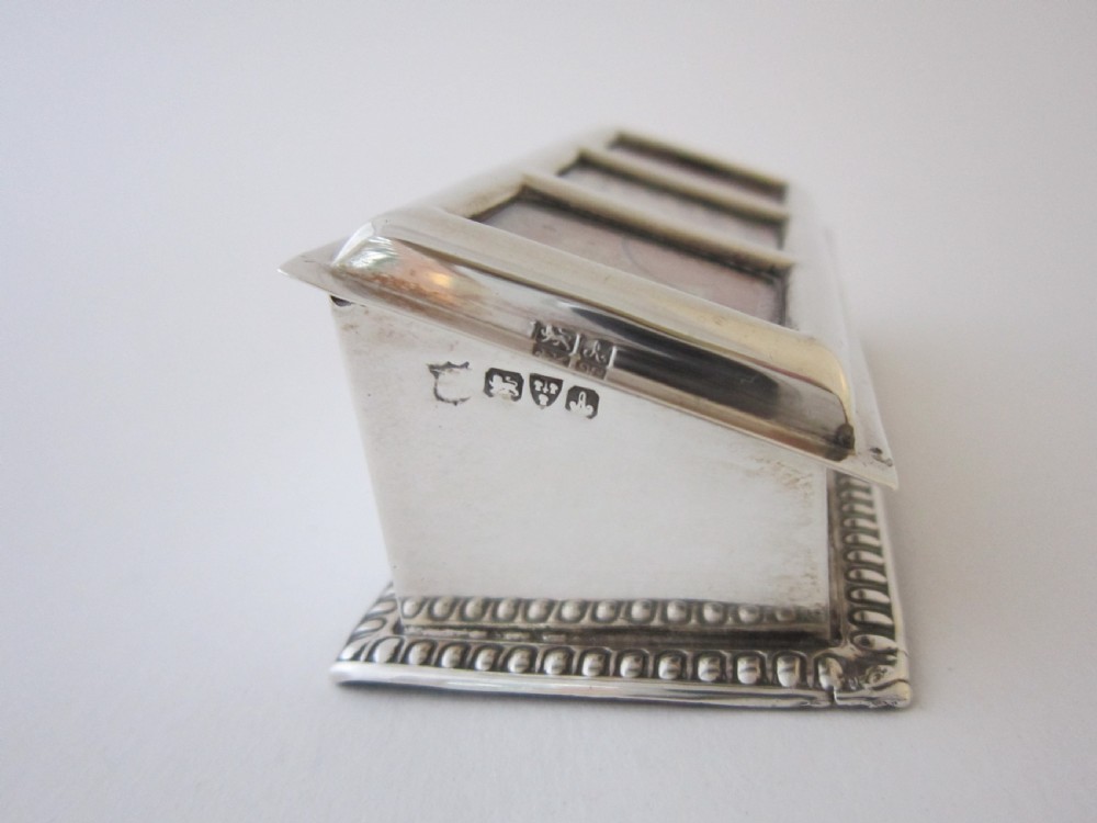 Chester antique Edwardian Sterling Silver Stamp Box - 1901 View VII