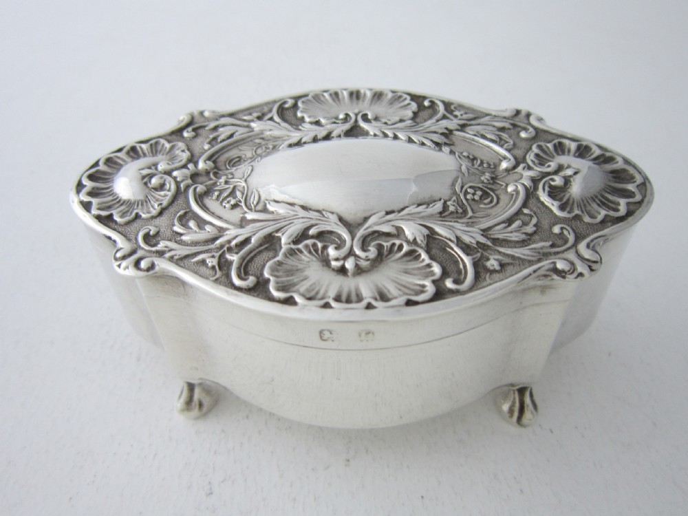Antique Edwardian Sterling Silver Trinket Box - 1904