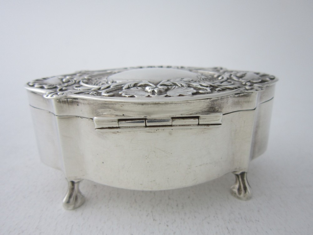 Antique Edwardian Sterling Silver Trinket Box - 1904 View IV