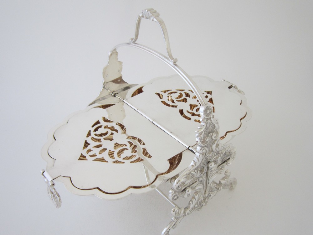 Elizabeth II Silver Plated Folding Biscuit Box - 1960's View V