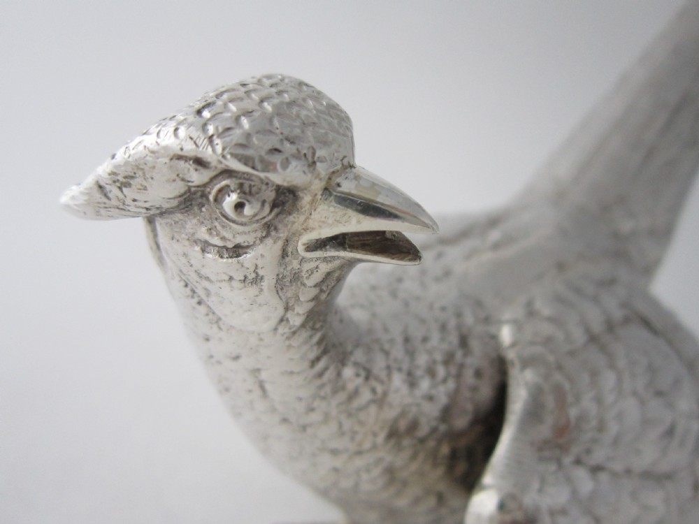 Pair of Garrard Sterling Silver Cast Pheasants - 1969 View IV