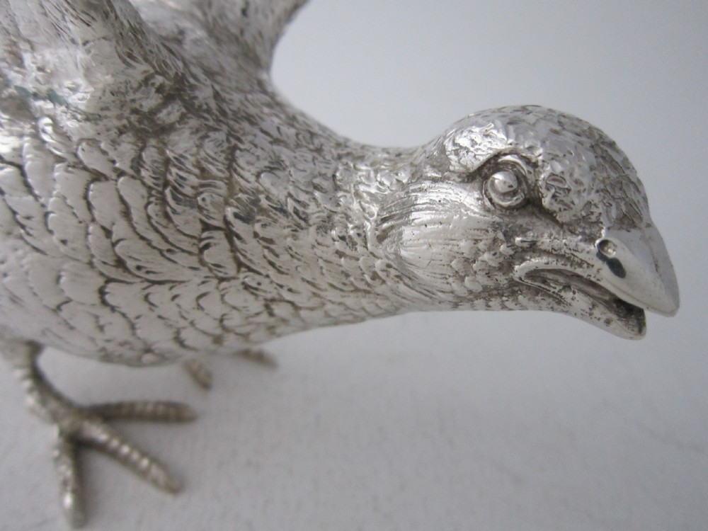 Pair of Garrard Sterling Silver Cast Pheasants - 1969 View VIII