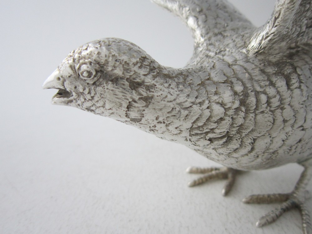 Pair of Garrard Sterling Silver Cast Pheasants - 1969 View IX