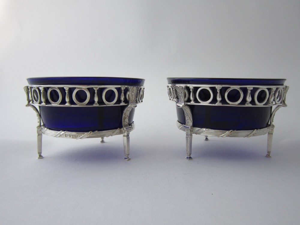 Antique Victorian Sterling Silver & Glass Dishes