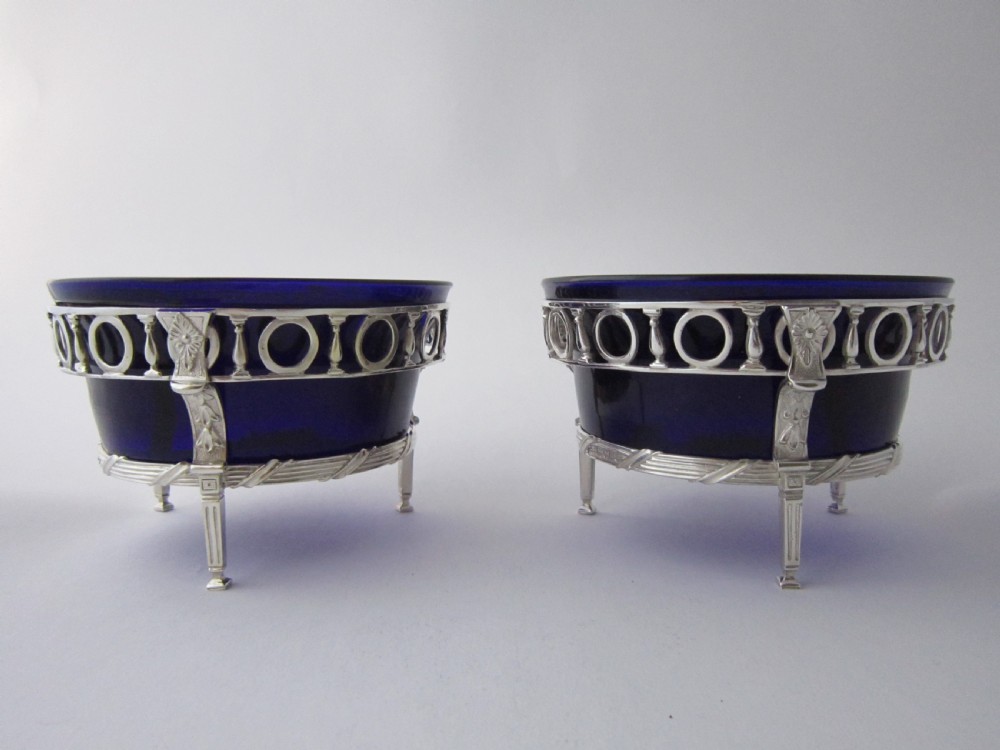Antique Victorian Sterling Silver & Glass Dishes View II
