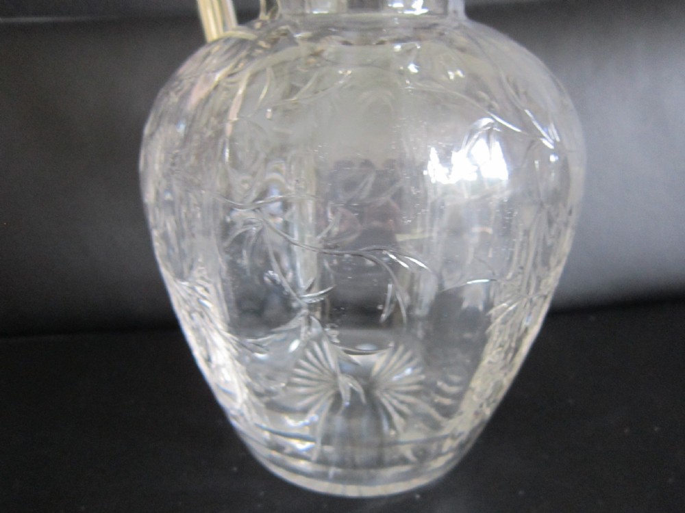Antique Edwardian Sterling Silver & Glass Claret Jug - 1907 View VII