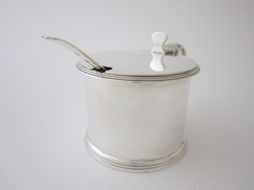 Heavy Antique George V Sterling Silver Mustard Pot - 1921 View II