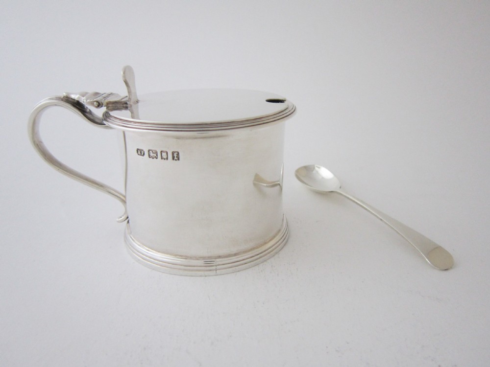 Heavy Antique George V Sterling Silver Mustard Pot - 1921 View III