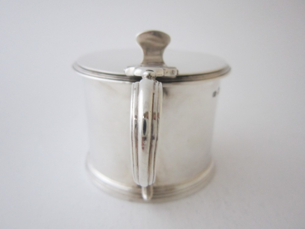 Heavy Antique George V Sterling Silver Mustard Pot - 1921 View IV
