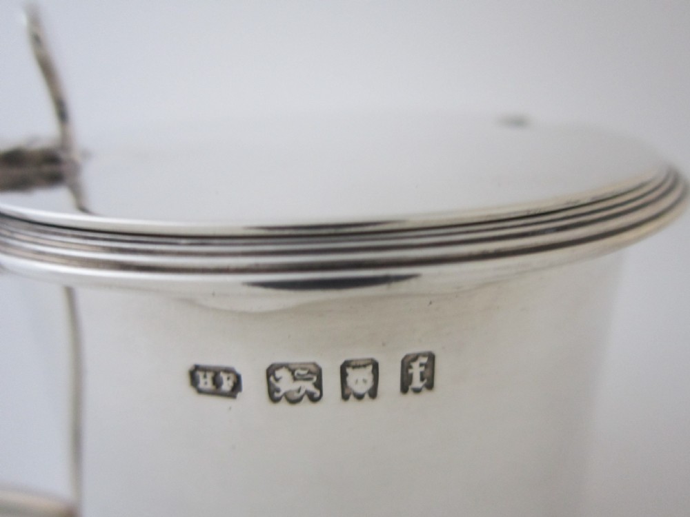 Heavy Antique George V Sterling Silver Mustard Pot - 1921 View VIII
