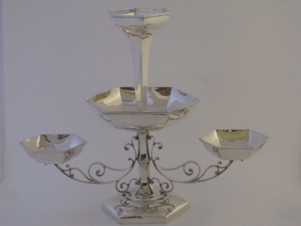 Antique Edwardian Sterling Silver Table Centrepiece - 1910 View II