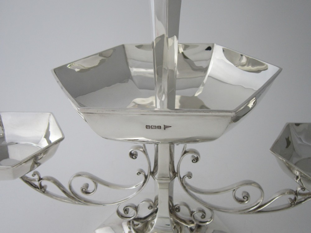 Antique Edwardian Sterling Silver Table Centrepiece - 1910 View IX