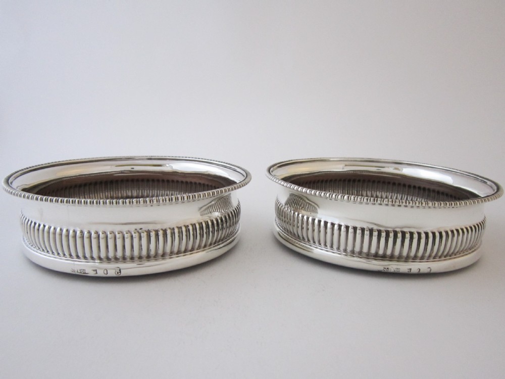 Antique George III Sterling Silver Wine Coasters - 1804 View II