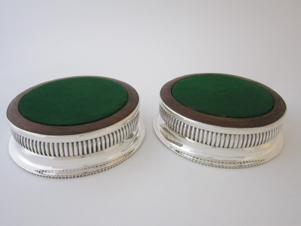 Antique George III Sterling Silver Wine Coasters - 1804 View VI
