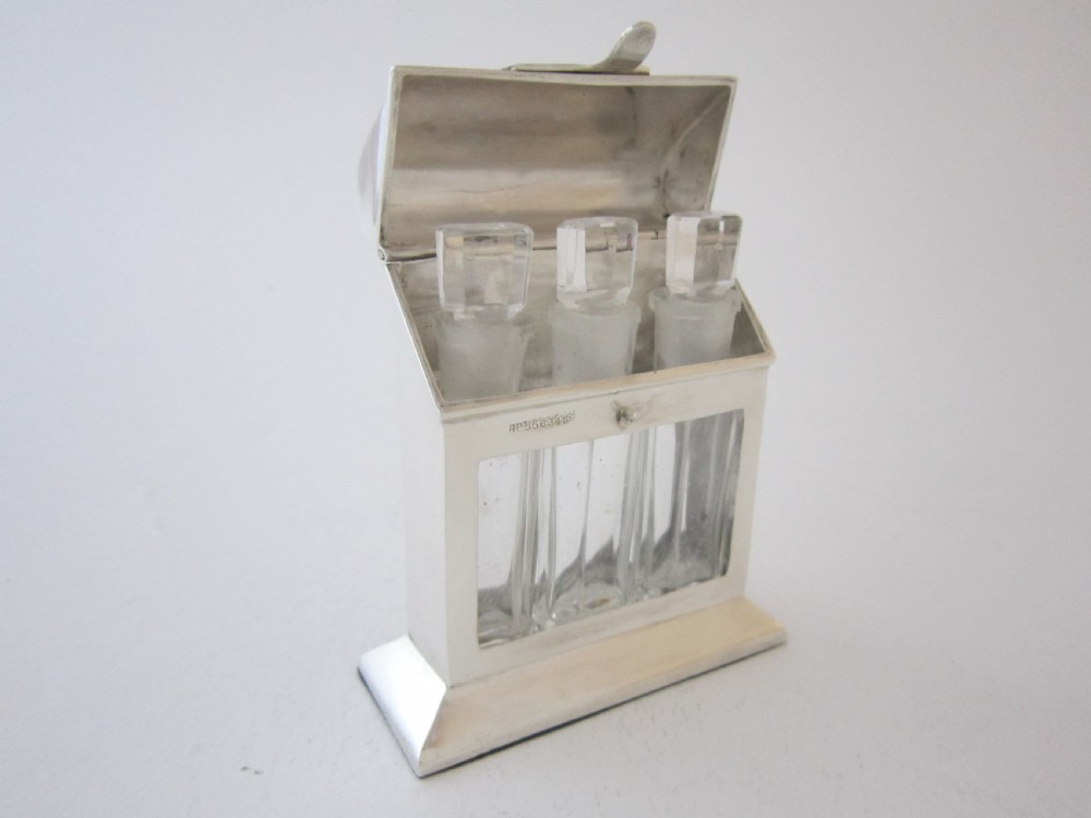 Antique Edwardian Sterling Silver Novelty Perfume Bottle Holder - 1910 View III