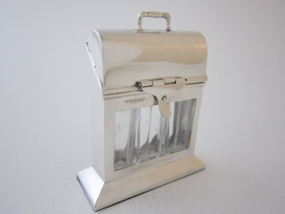Antique Edwardian Sterling Silver Novelty Perfume Bottle Holder - 1910 View IV