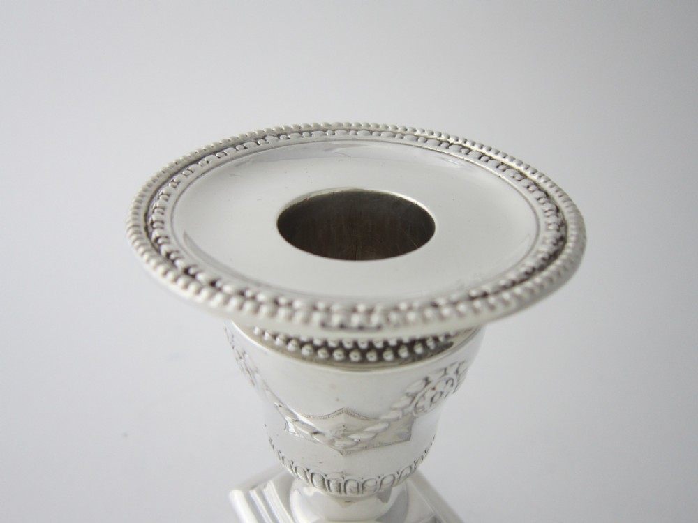 A Pair of Antique Victorian Sterling Silver Candlesticks - 1873  View IV