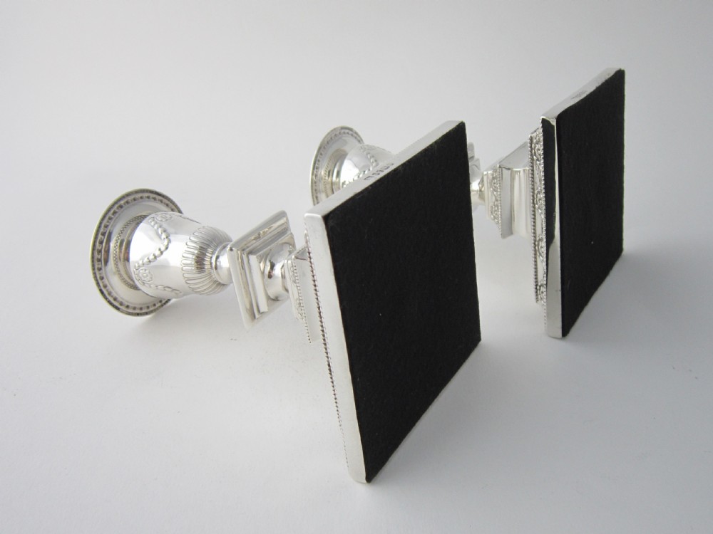 A Pair of Antique Victorian Sterling Silver Candlesticks - 1873  View VII