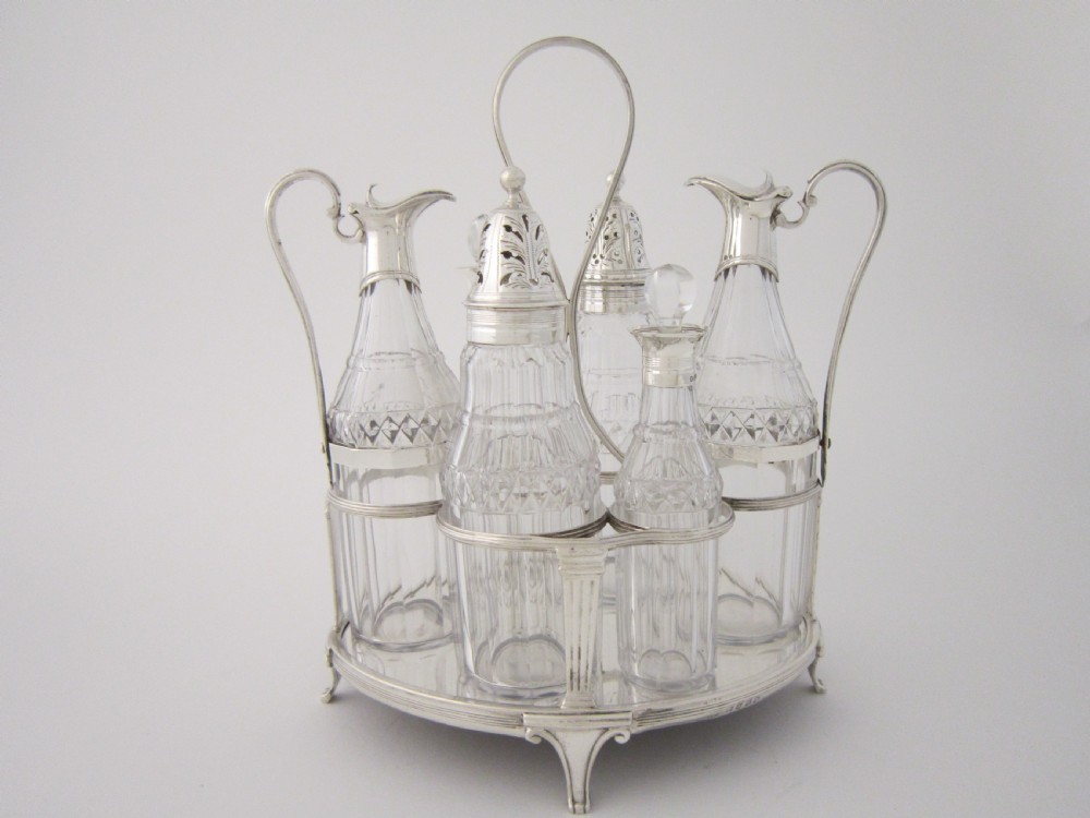 Antique George III Sterling Silver Cruet Set - 1795