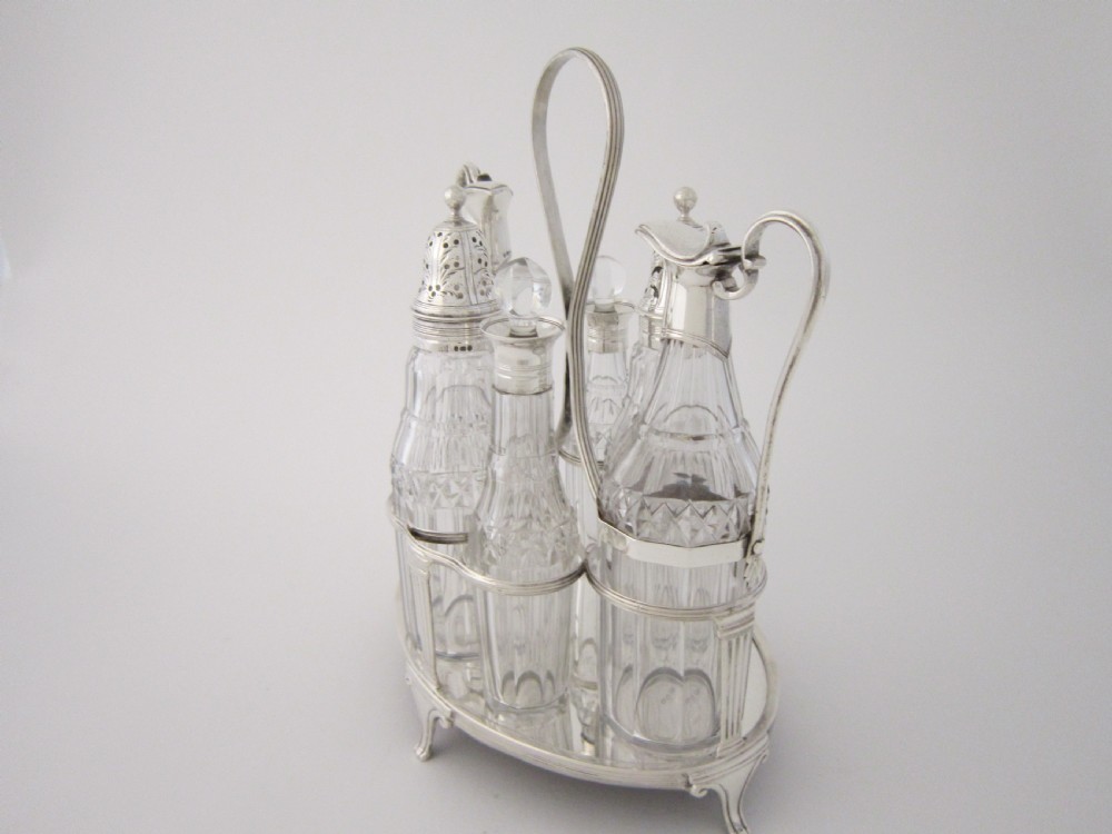 Antique George III Sterling Silver Cruet Set - 1795 View III