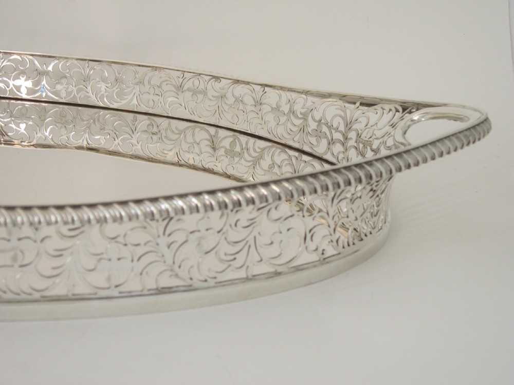 Antique Victorian Sterling Silver Tray - 1899 View III