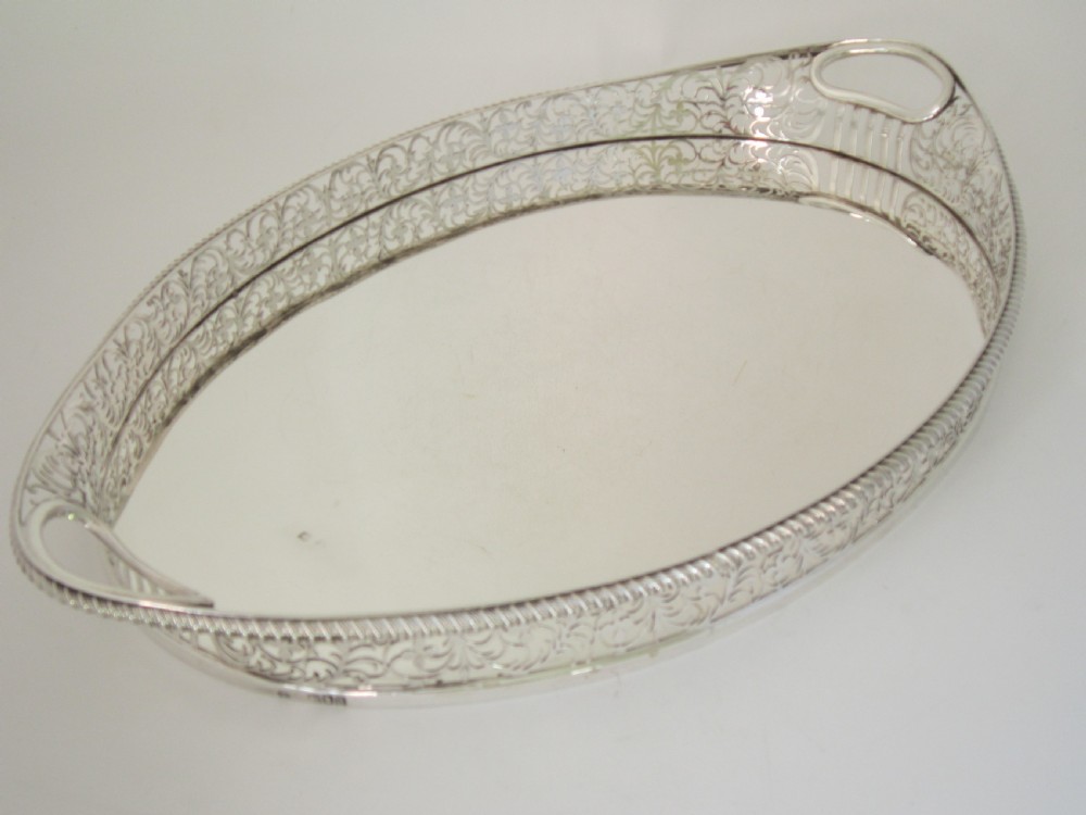 Antique Victorian Sterling Silver Tray - 1899 View VI