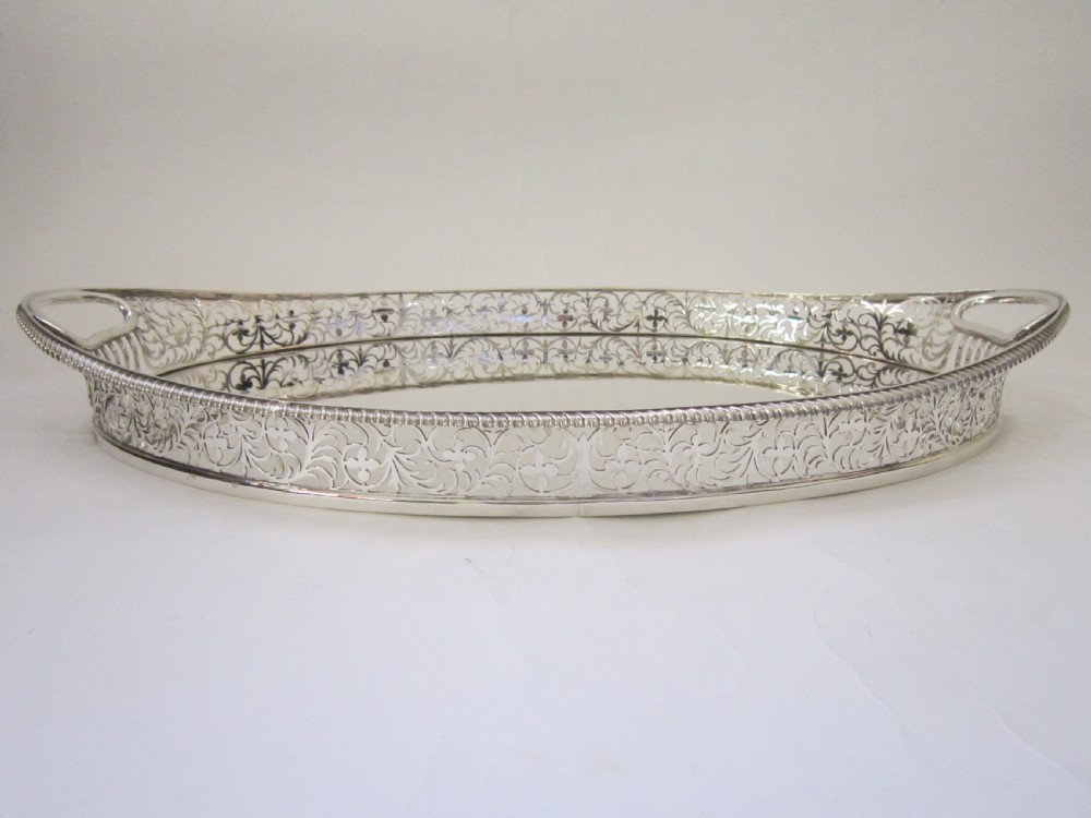 Antique Victorian Sterling Silver Tray - 1899 View X