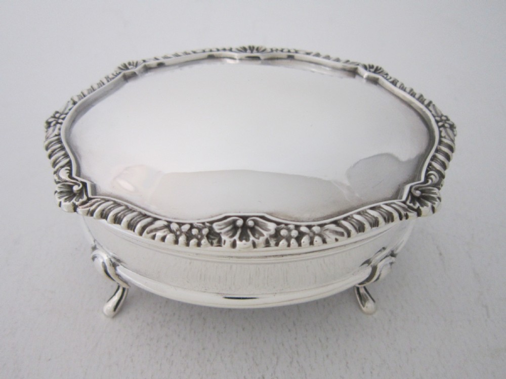 Antique Edwardian Sterling Silver Trinket Box - 1909