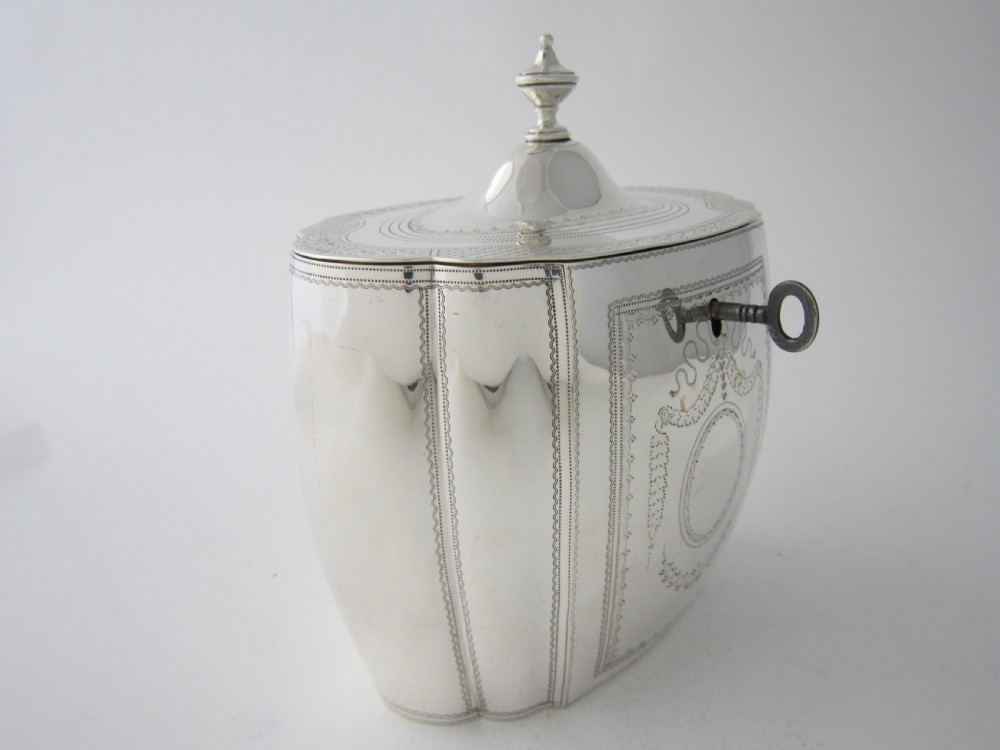 Antique George III Sterling Silver Locking Tea Caddy - 1801