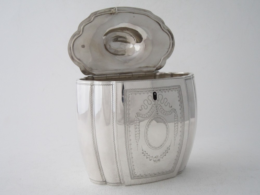 Antique George III Sterling Silver Locking Tea Caddy - 1801 View V