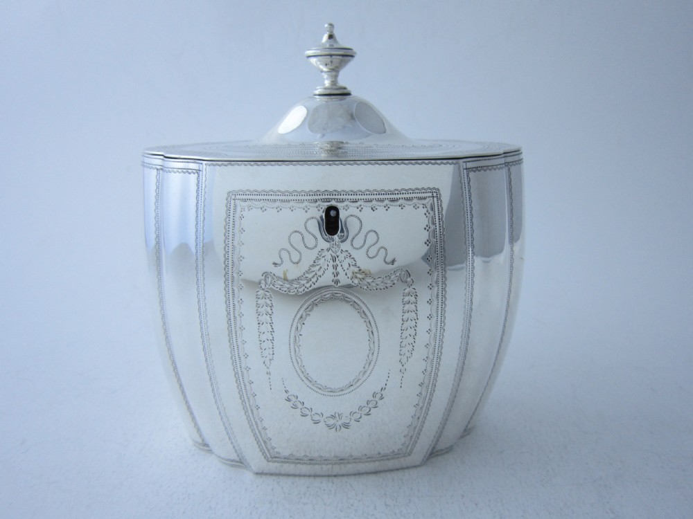 Antique George III Sterling Silver Locking Tea Caddy - 1801 View VIII