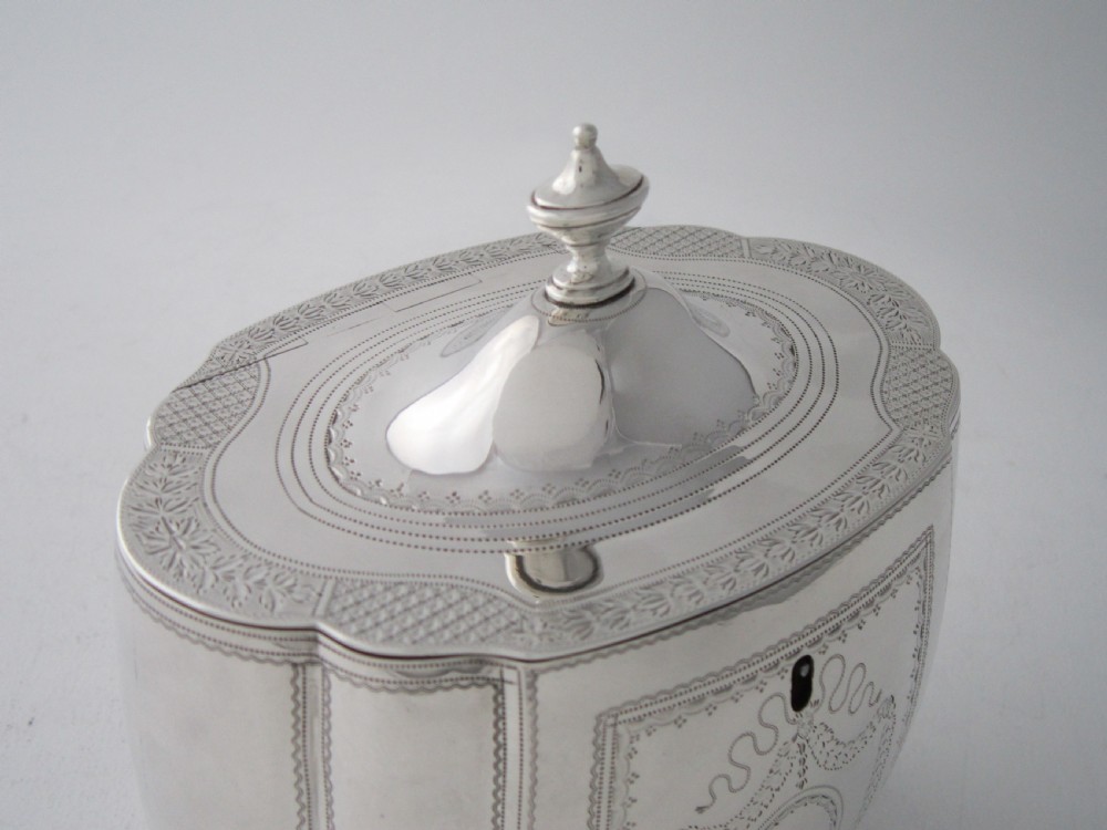 Antique George III Sterling Silver Locking Tea Caddy - 1801 View IX