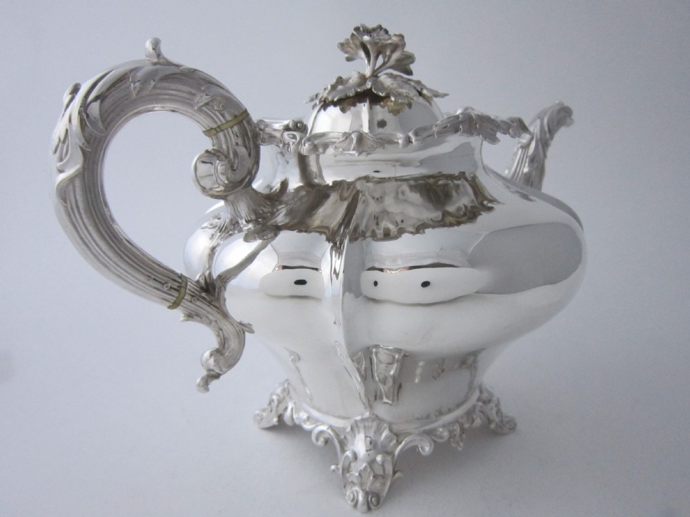 Antique Victorian (1842) Sterling Silver Teapot  View VI