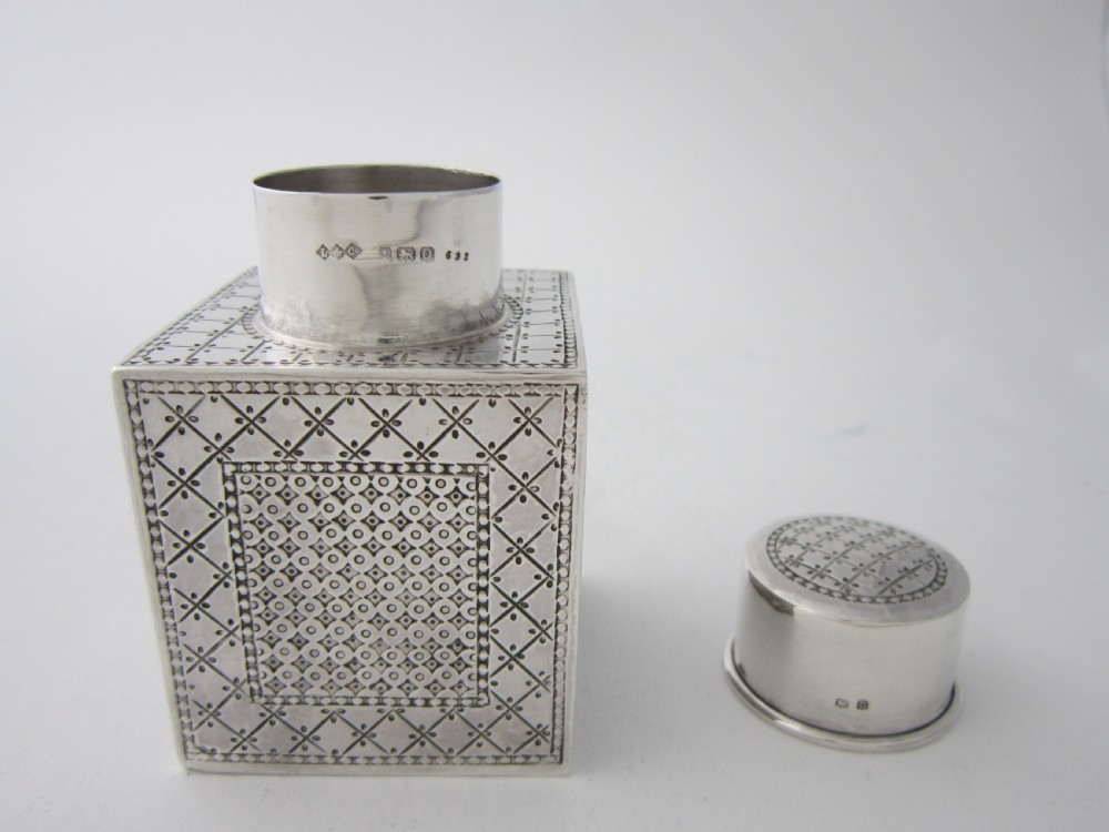 Liberty Antique George V Sterling Silver Tea Caddy - 1913 View III
