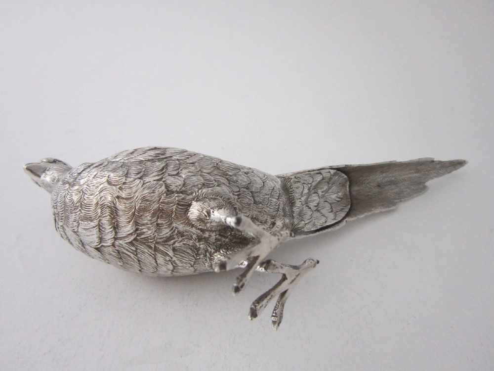 Pair of Elizabeth II Sterling Silver Cast Pheasants - 1968 View IV