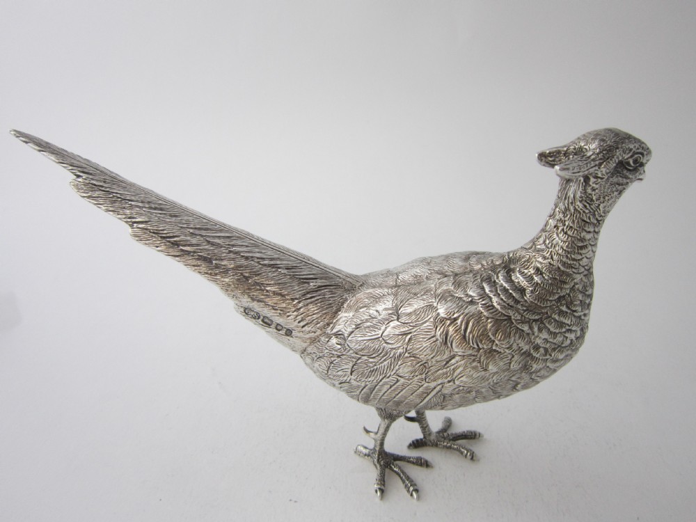 Pair of Elizabeth II Sterling Silver Cast Pheasants - 1968 View VIII
