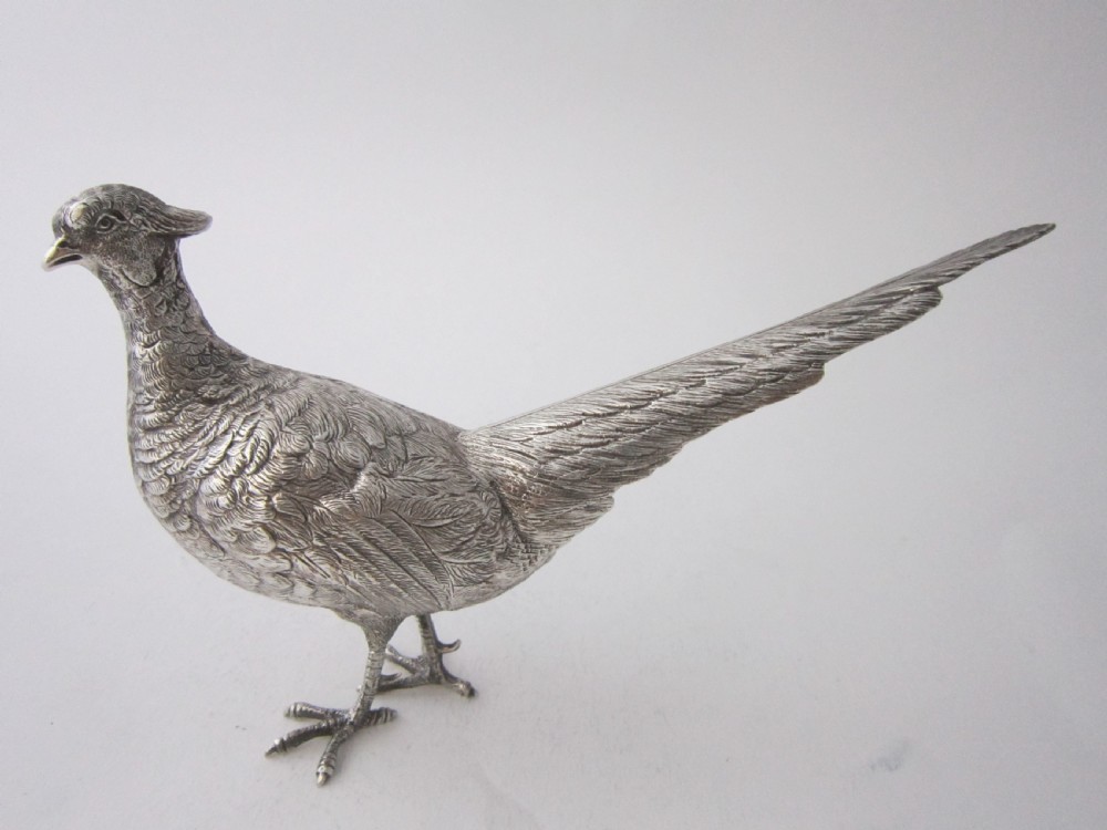 Pair of Elizabeth II Sterling Silver Cast Pheasants - 1968 View IX