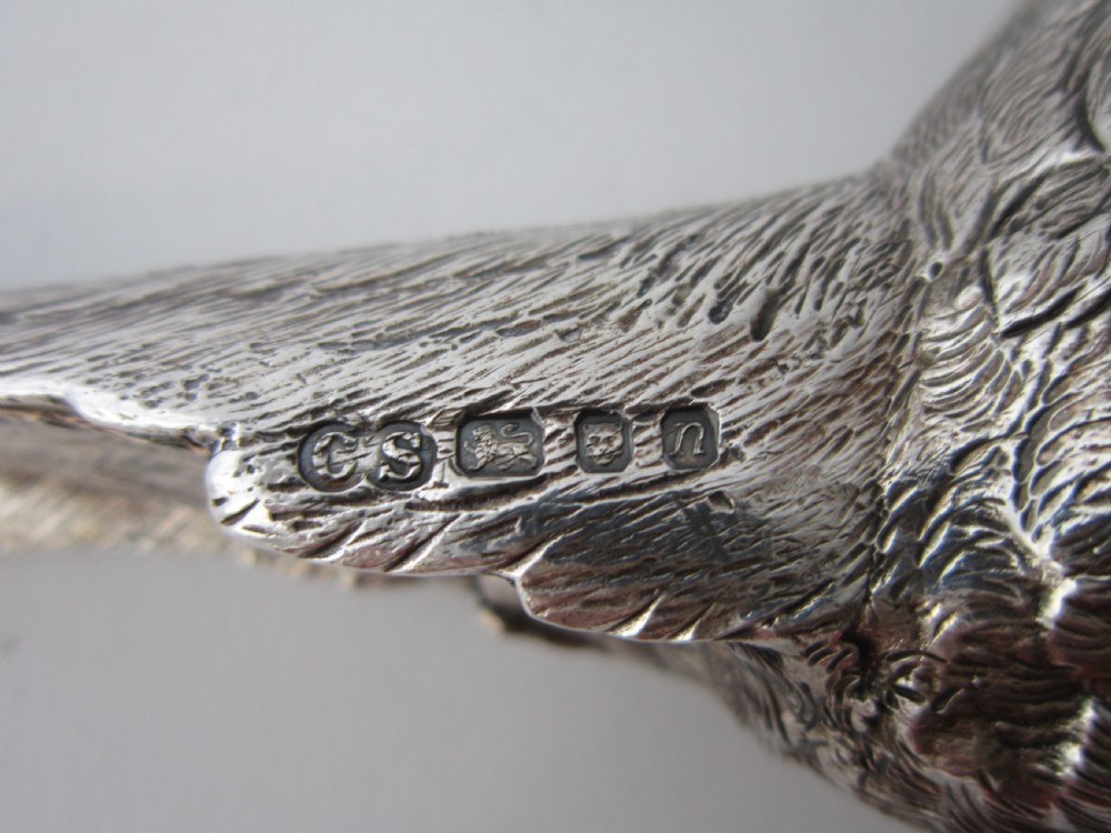 Pair of Elizabeth II Sterling Silver Cast Pheasants - 1968 View XII