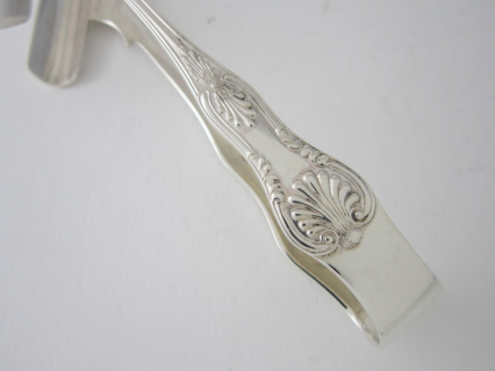 Set of 6 Elizabeth II Sterling Silver King's Pattern Individual Asparagus Holders - 1961 View III