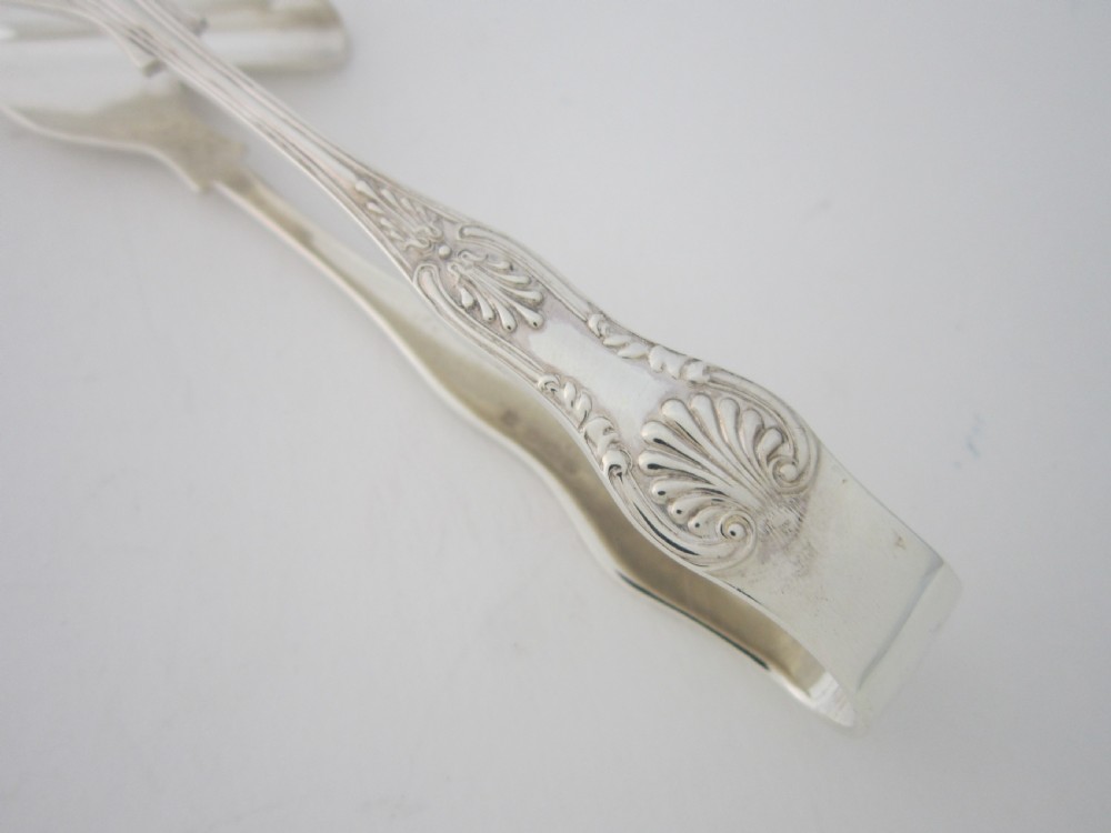 Set of 6 Elizabeth II Sterling Silver King's Pattern Individual Asparagus Holders - 1961 View VI
