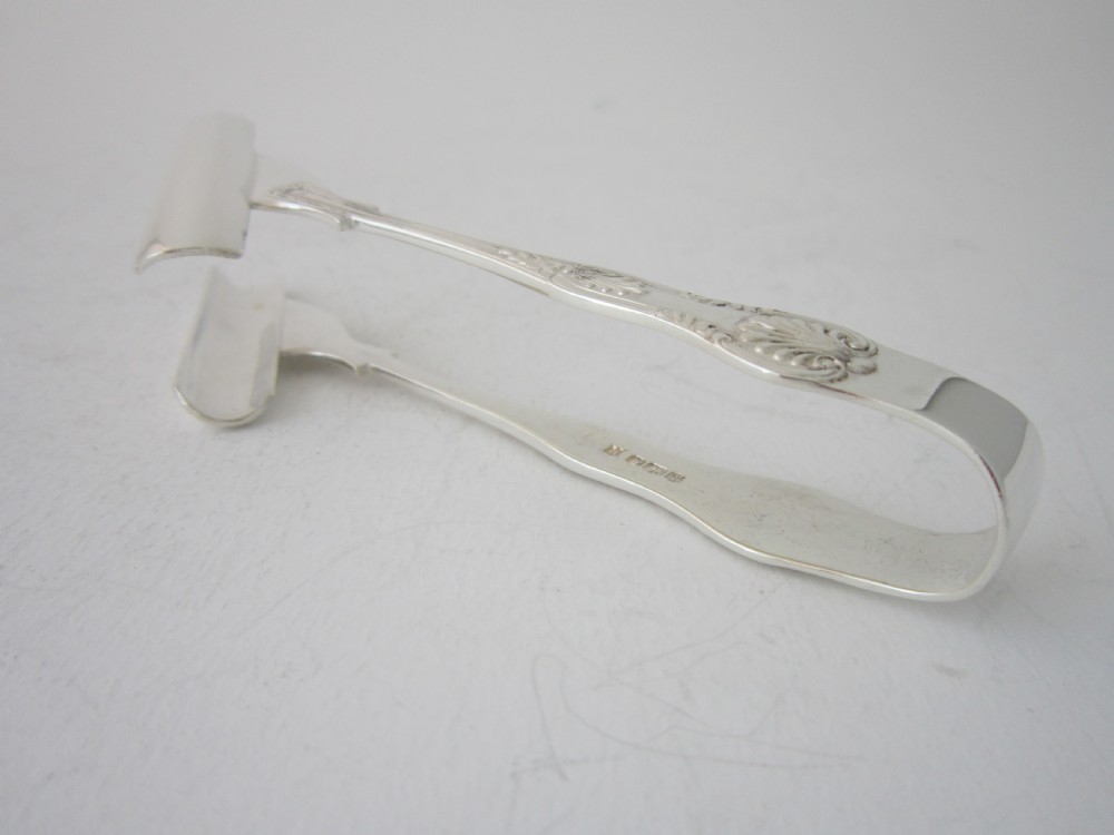 Set of 6 Elizabeth II Sterling Silver King's Pattern Individual Asparagus Holders - 1961 View VII