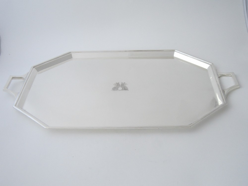 Art Deco George V Sterling Silver Tray - 1934 View II