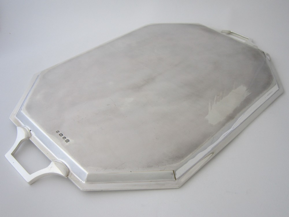 Art Deco George V Sterling Silver Tray - 1934 View VI