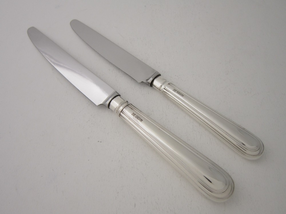 Antique Victorian Sterling Silver Fiddle & Thread Canteen of Cutlery View X