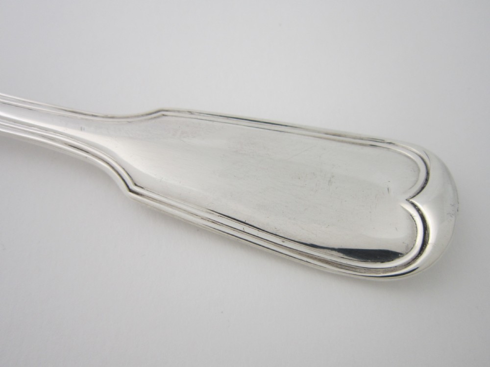 Antique Victorian Sterling Silver Fiddle & Thread Canteen of Cutlery View XIV