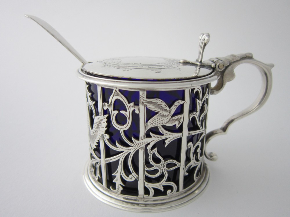 Antique Victorian Sterling Silver Mustard Pot - 1881